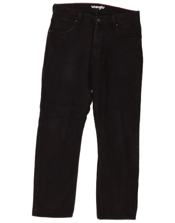 Wrangler Straight Jeans til mænd W34 L29 sort bomuld