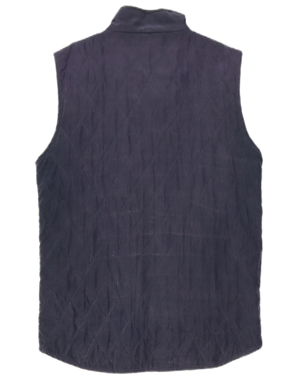Conte of Florence Herre Quilted Gilet UK 38 Medium Navy Blue Polyester