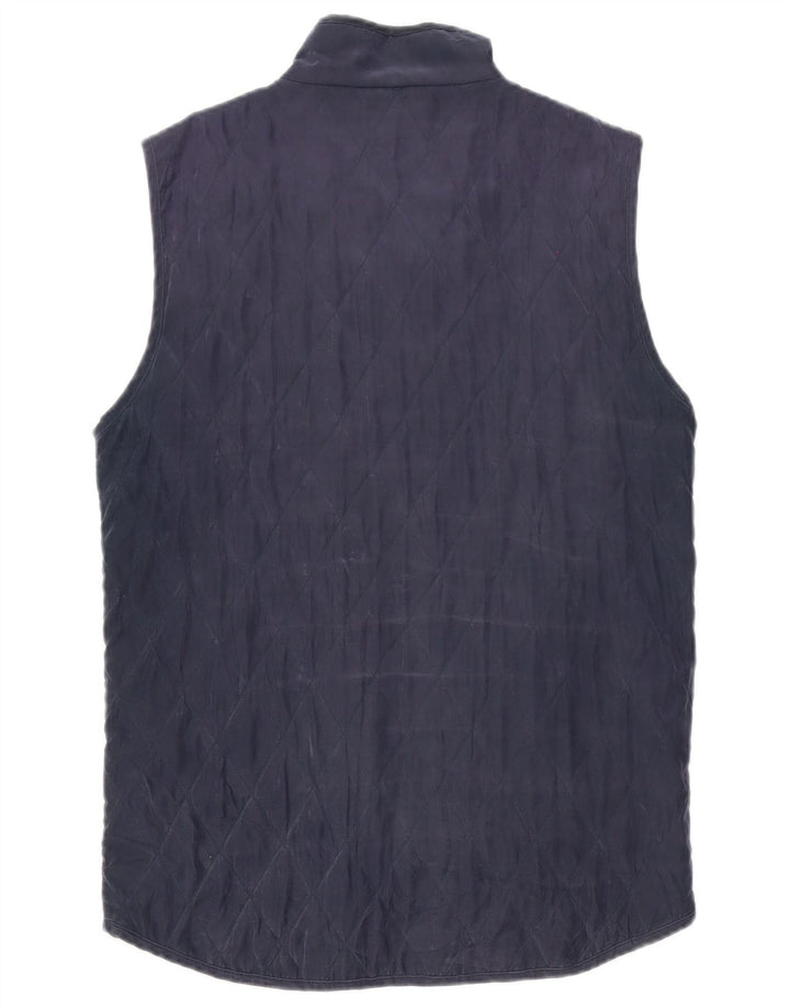 Conte of Florence Herre Quilted Gilet UK 38 Medium Navy Blue Polyester
