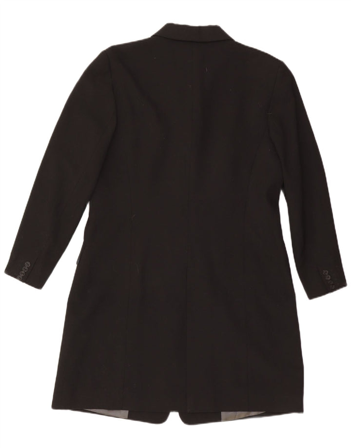 Zara Dame Longline 4-knaps blazerjakke EU 44 XL Sort Polyester