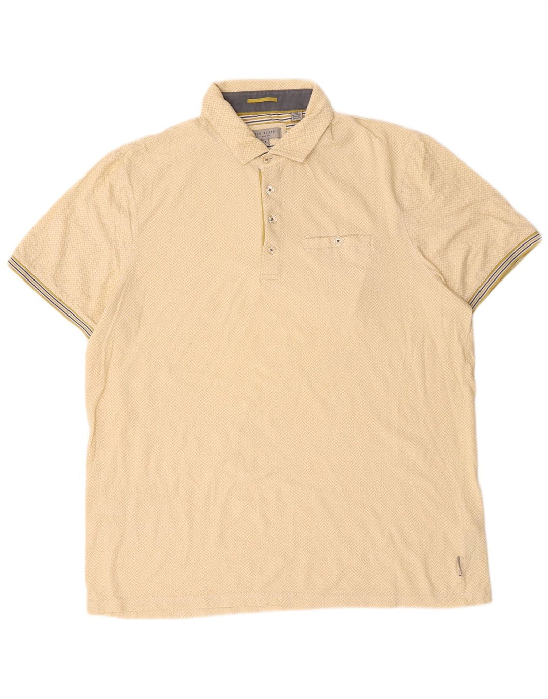 Ted Baker Herre poloskjorte str. 5 XL Gul plettet bomuld