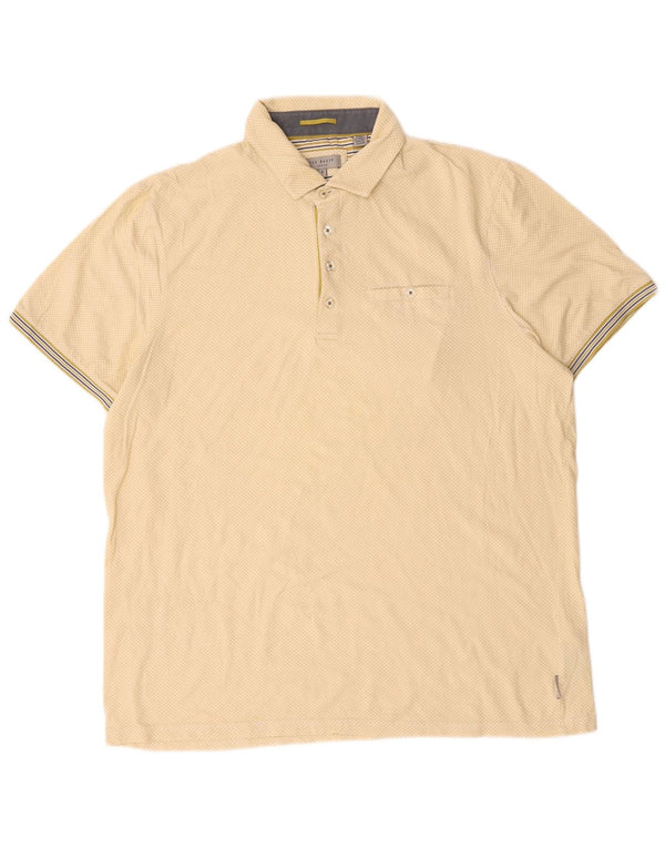 Ted Baker Herre poloskjorte str. 5 XL Gul plettet bomuld
