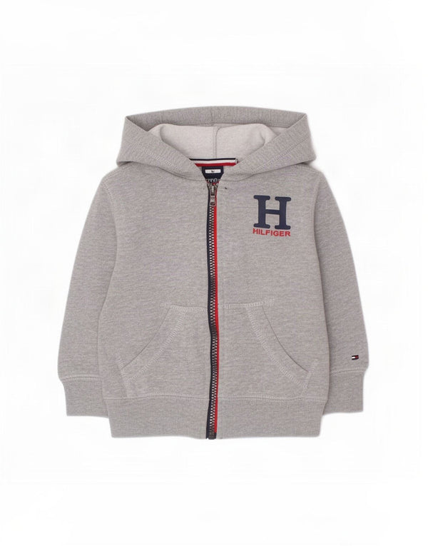 Tommy Hilfiger Baby Boys Hættetrøje med lynlås 18-24 måneder Grå Flecked