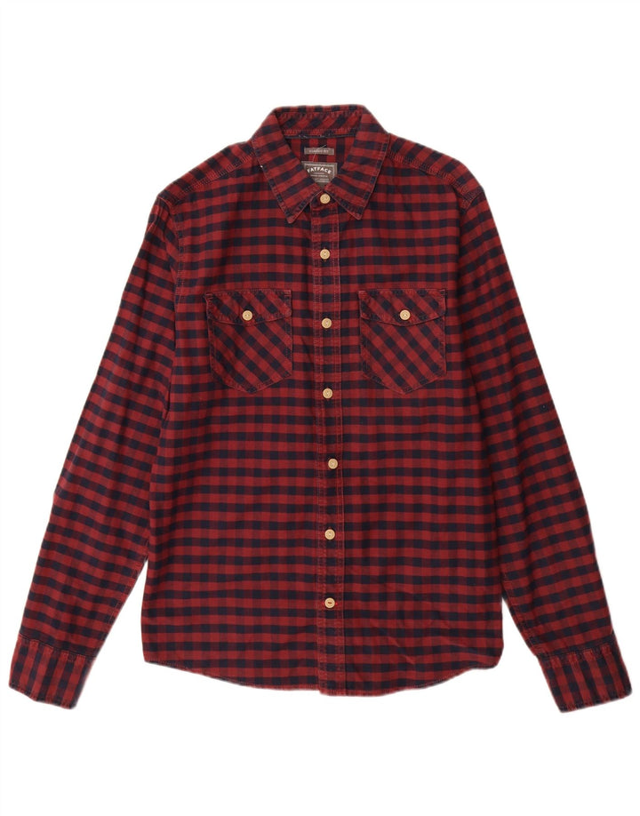 Fat Face Herre Classic Fit Shirt Lille Burgundy Gingham Cotton