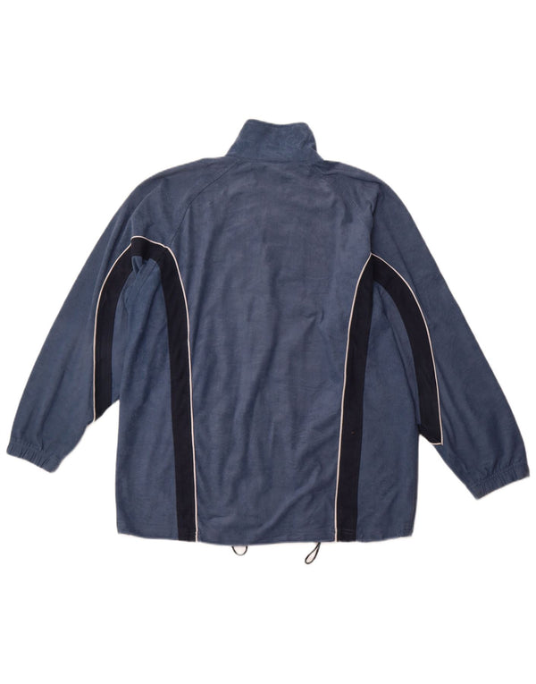 ASICS Herre Velvet Tracksuit Top Jacket XL Navy Blue Colourblock