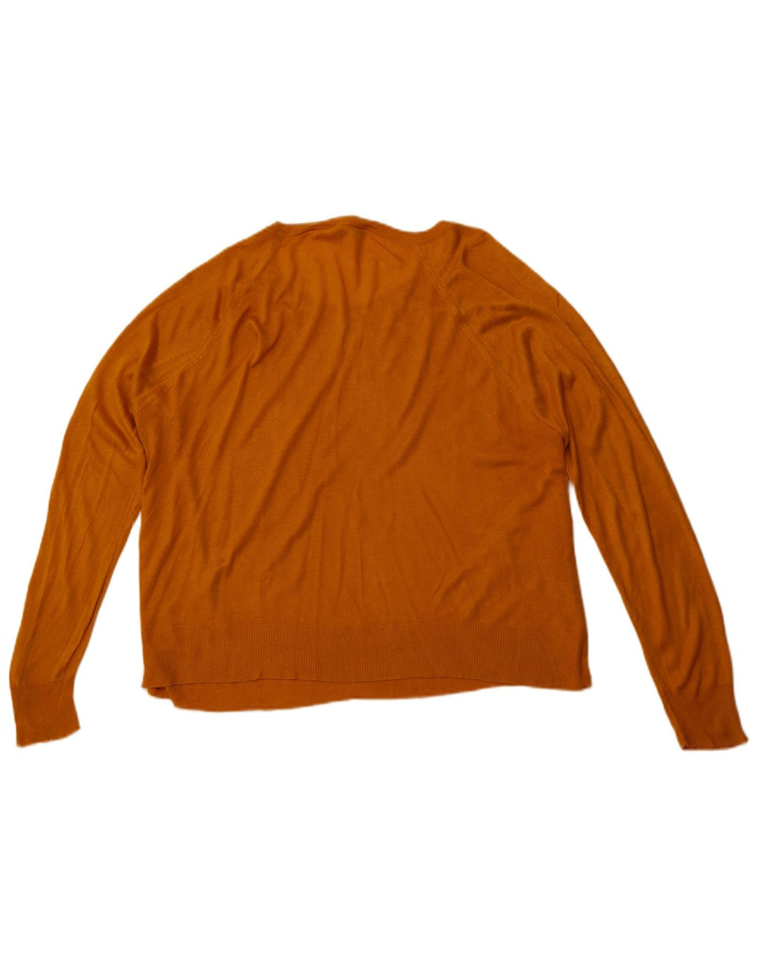 ZARA Dame Boat Neck Jumper Sweater UK 18 XL Orange Syntetisk