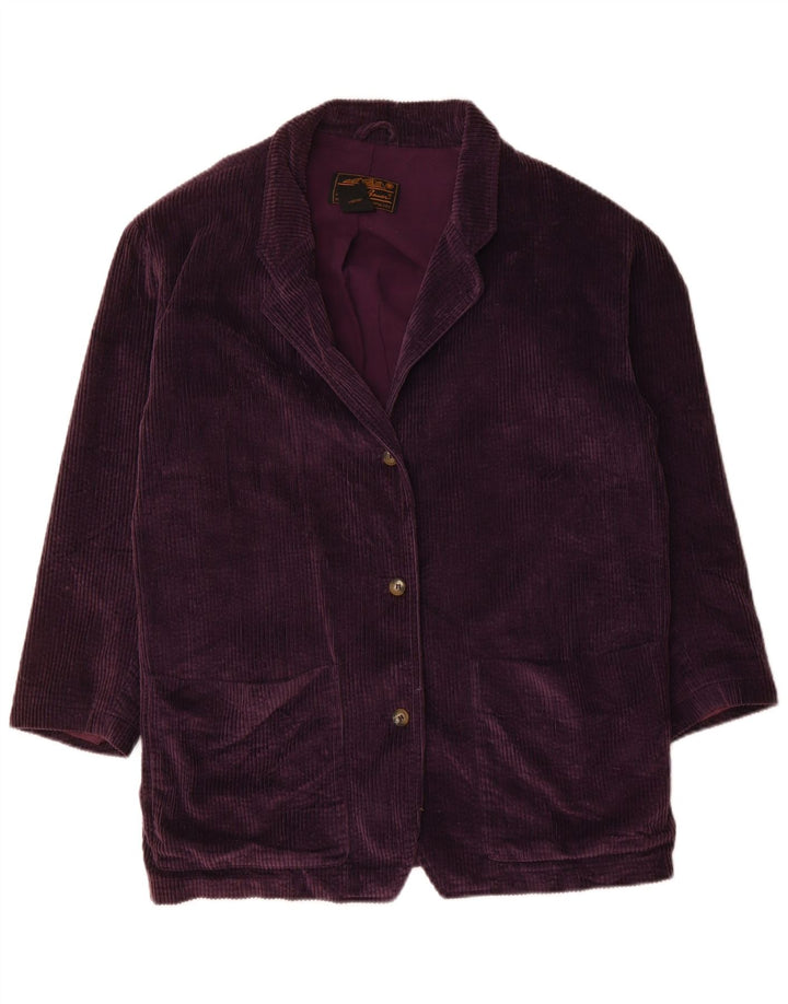 EDDIE BAUER Dame Oversized 3-knaps blazerjakke UK 10 Small Burgundy