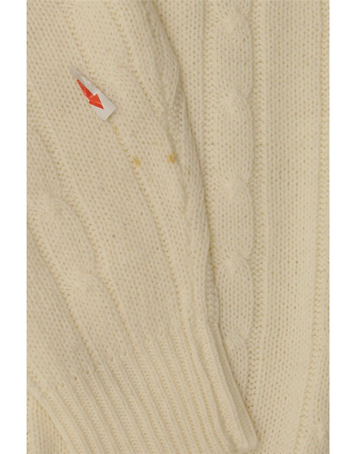 Vintage herre rund hals sweater stor off white akryl