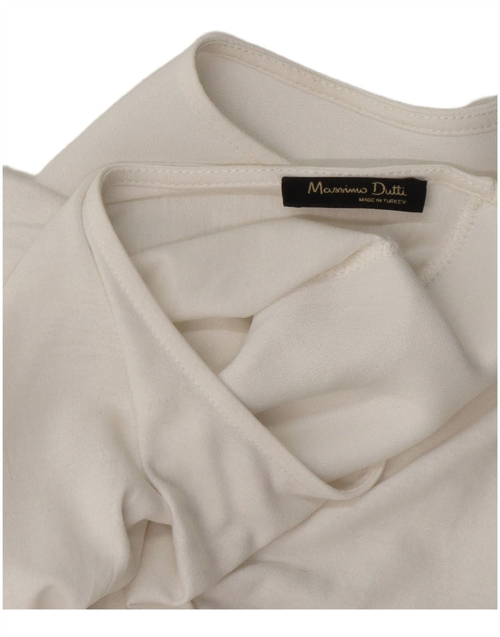 Massimo Dutti Dame Bluse Top UK 16 Large White Floral