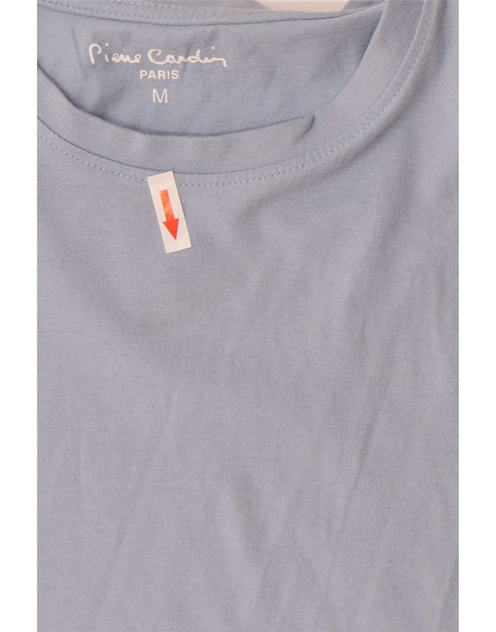 Pierre Cardin Dame T-Shirt Top UK 14 Medium Blue Bomuld