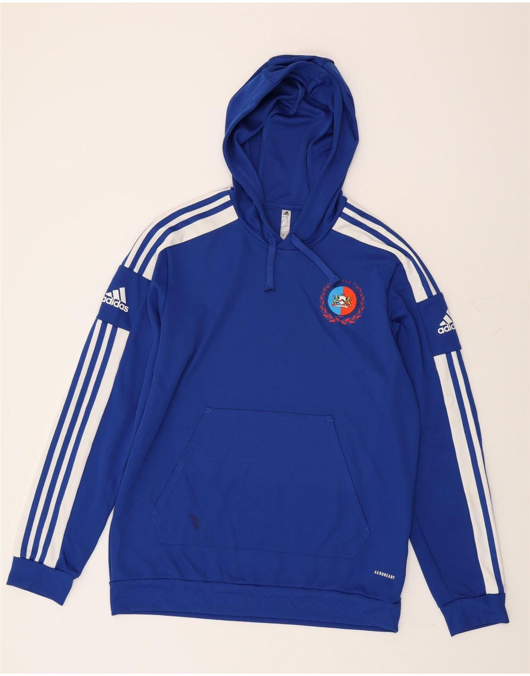ADIDAS Aeroready hættetrøje til mænd Large Blue Colourblock Polyester