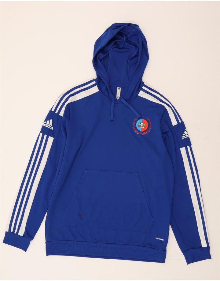 ADIDAS Aeroready hættetrøje til mænd Large Blue Colourblock Polyester