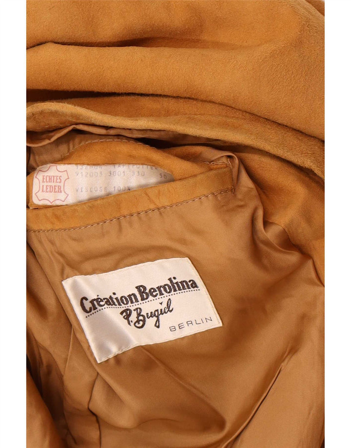Vintage Dame Ruskindsjakke IT 50 XL Brunt Læder