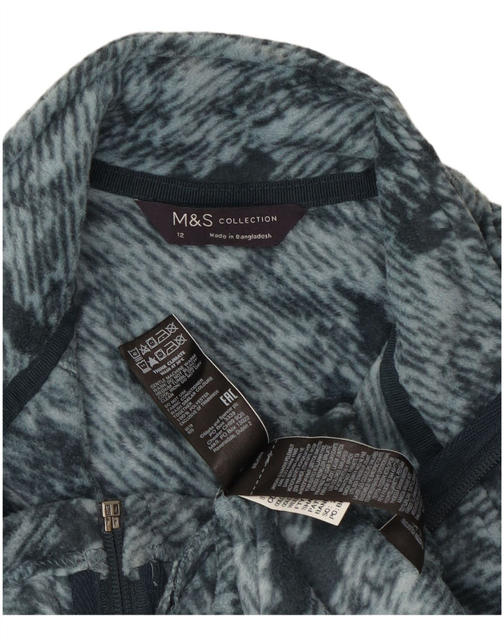 Marks & Spencer Fleecejakke til kvinder UK 12 Medium Grey Camouflage Polyester