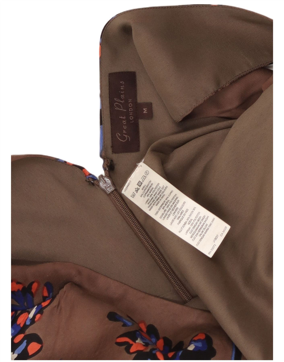 GREAT PLAINS ærmeløs maxikjole til kvinder UK 12 Medium Brown Floral Rayon