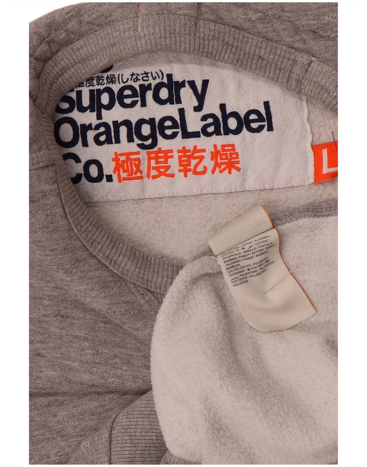 SUPERDRY Sweatshirt-trøje til mænd, stor grå flækket bomuld