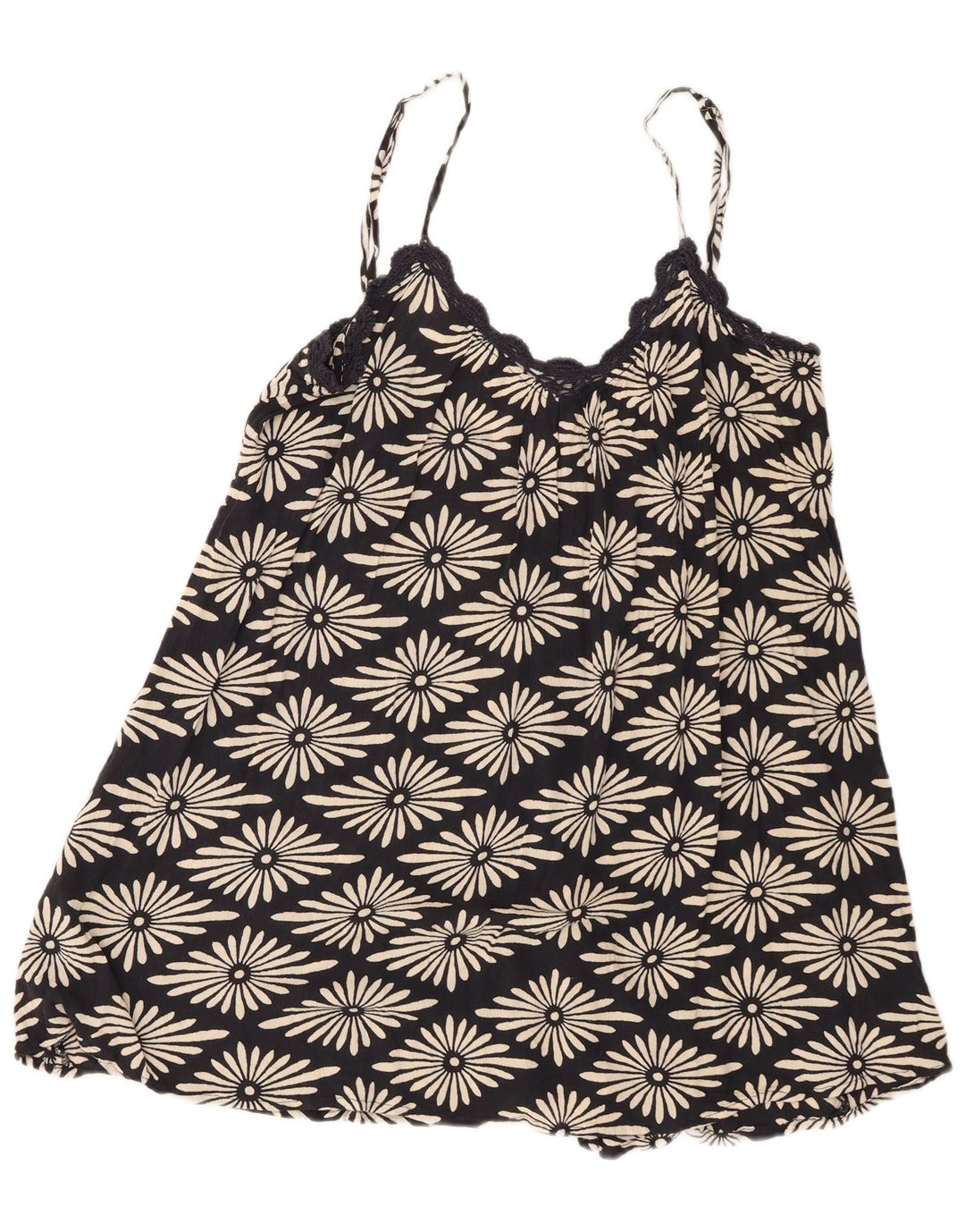 Volcom Dame Cami Top UK 14 Large Black Floral Viscose