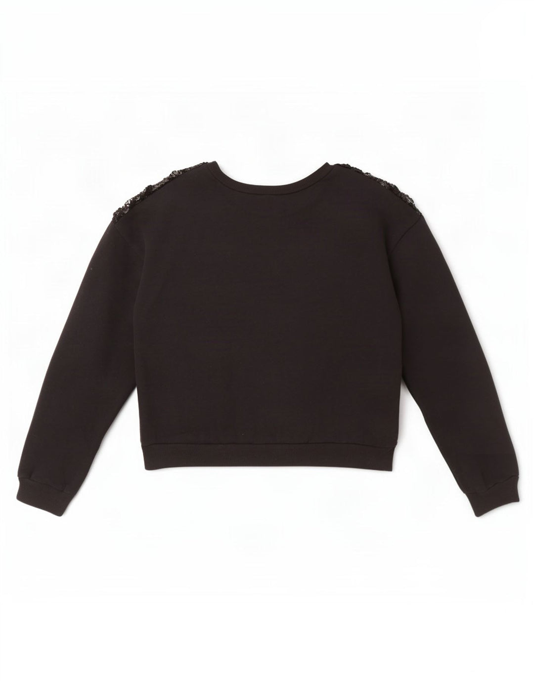 Hollister Womens Crop Sweatshirt Jumper UK 16 Large Black
