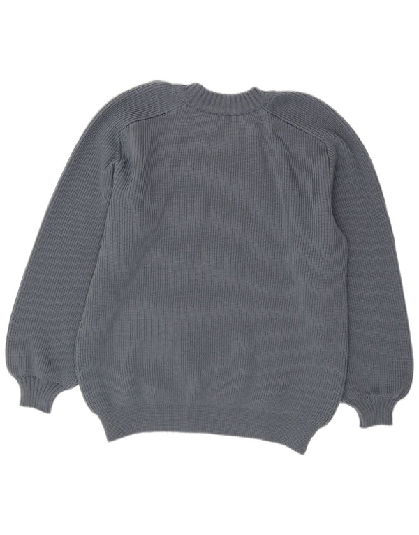 Vintage Herre Crew Neck Jumper Sweater IT 58 3XL Grå Virgin Wool