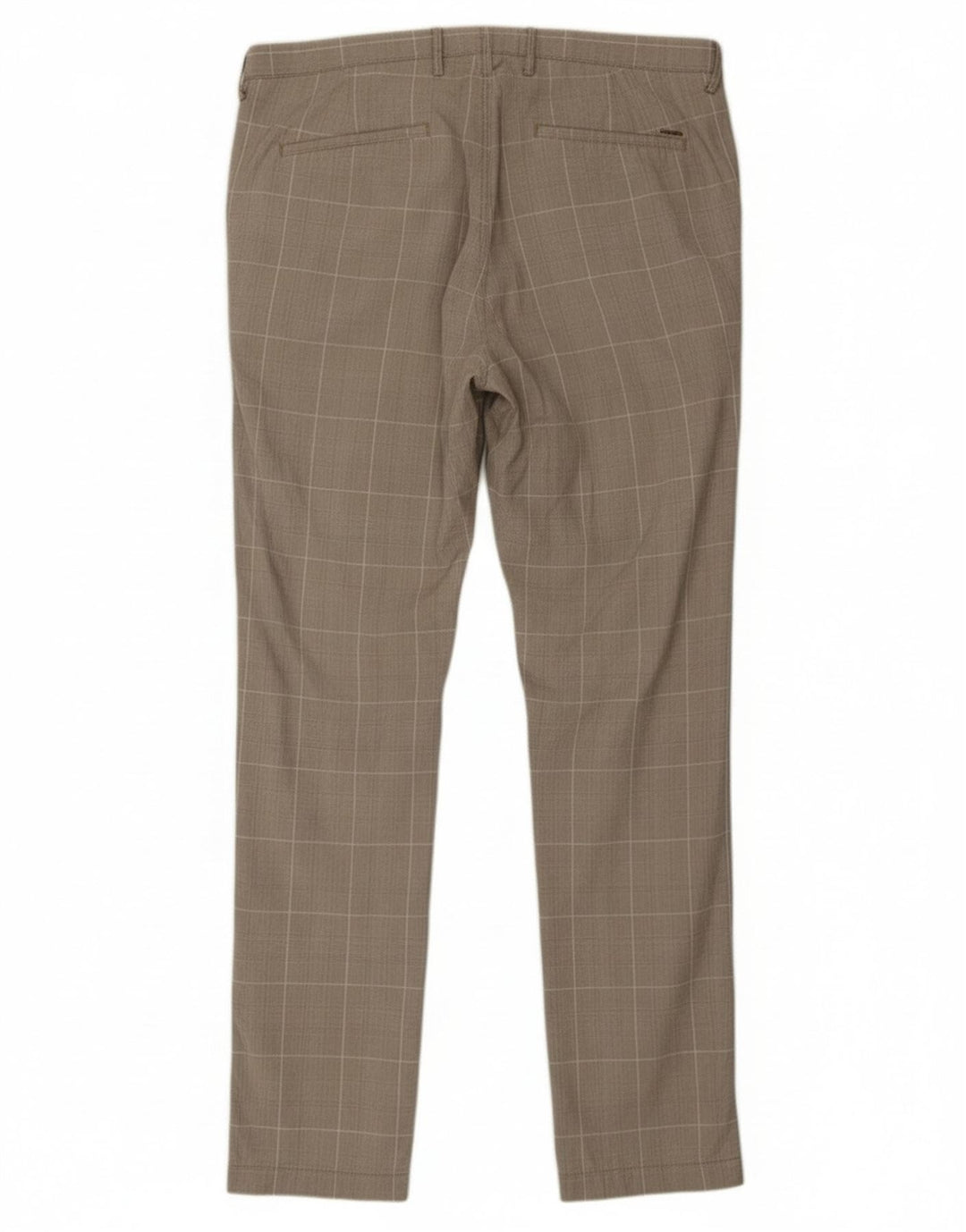 Hugo Boss Herre Slim Fit Chino Bukser IT 52 XL W36 L33 Grå Houndstooth