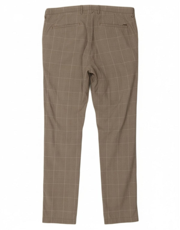 Hugo Boss Herre Slim Fit Chino Bukser IT 52 XL W36 L33 Grå Houndstooth