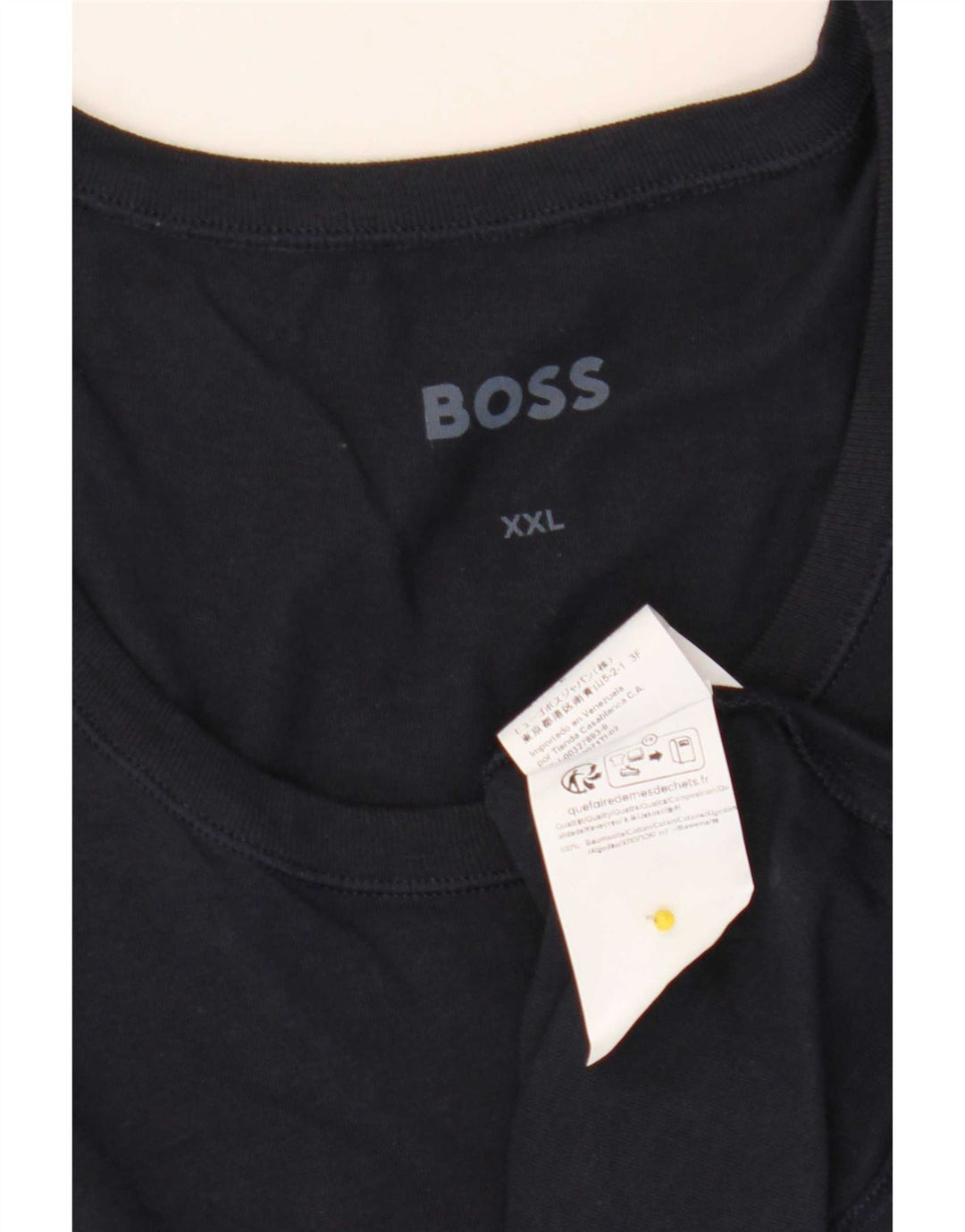 Hugo Boss Herre T-Shirt Top 2XL Marineblå Bomuld