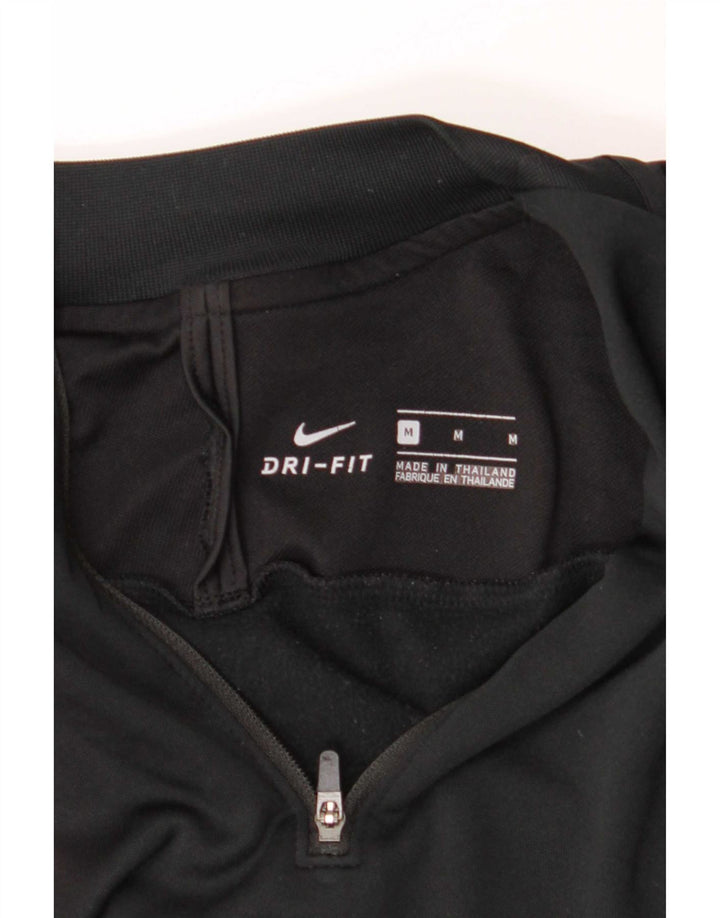 Nike Herre Dri Fit Pullover med lynlås-hals Træningsdragt Top Medium Sort Colourblock