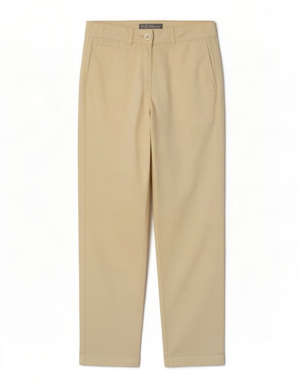Marks & Spencer Womens Crop Chino Trousers UK 8 Small W27 L25 Yellow