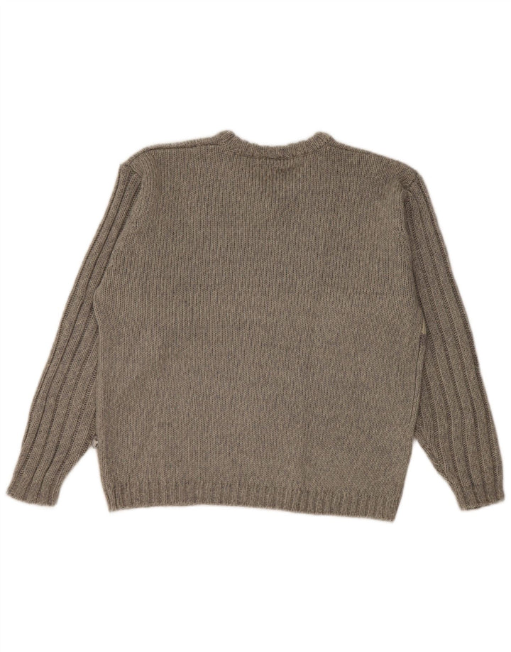 Tom Tailor Dame V-hals sweater UK 16 Stor grå farveblok