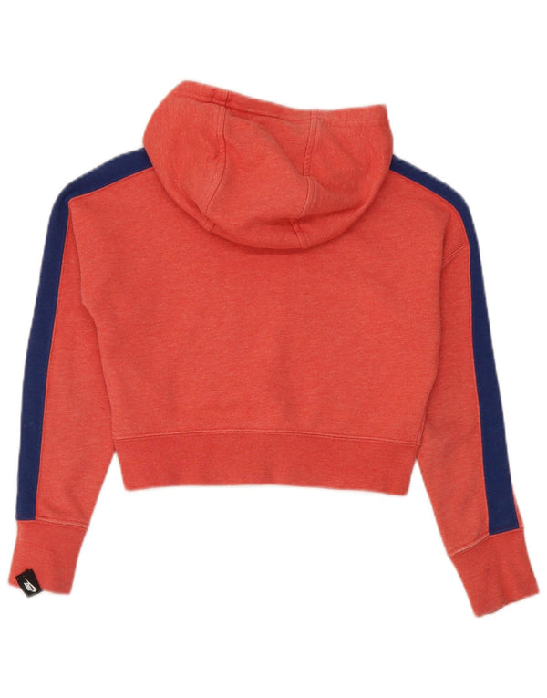 Nike Girls Crop Graphic Hoodie Jumper 8-9 år Lille rød bomuld