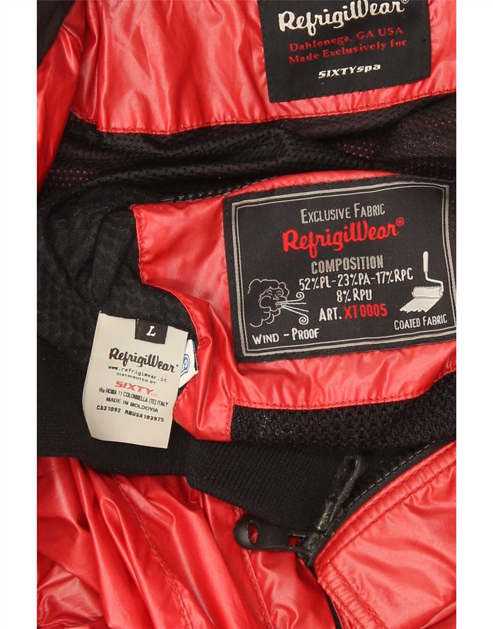 Refrigiwear Herre Sixty spa Bomber Jacket UK 40 Large Red Colourblock