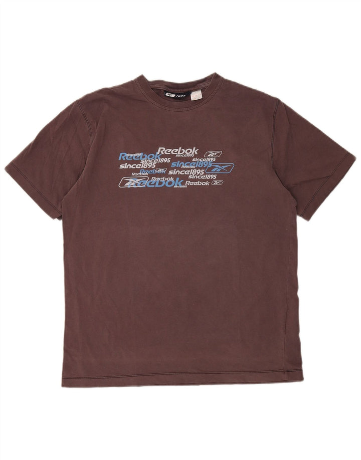 Reebok Herre grafisk T-shirt Top Stor brun bomuld