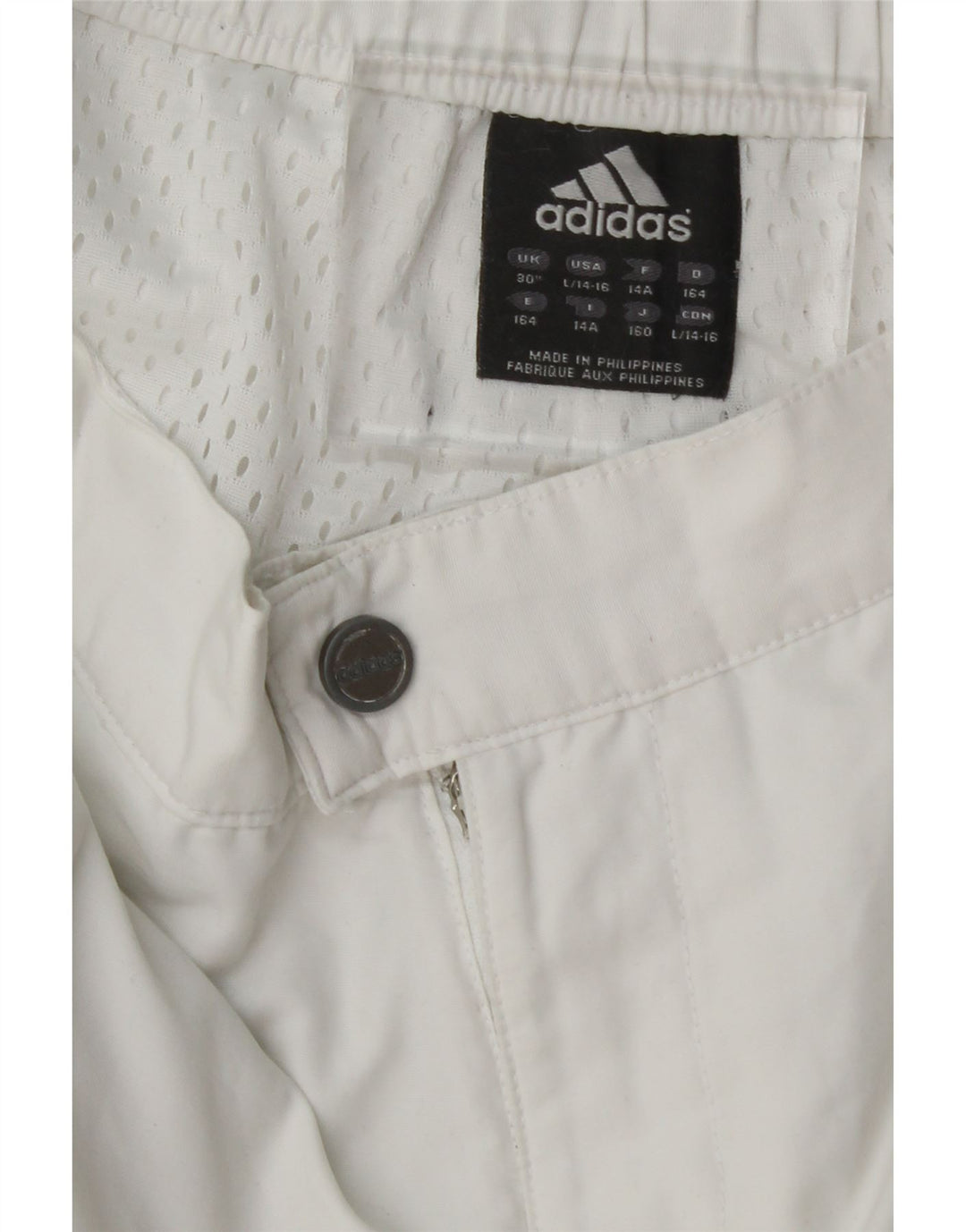 ADIDAS Girls Tracksuit Trousers 13-14 Years  White Vintage Adidas and Second-Hand Adidas from Messina Hembry 