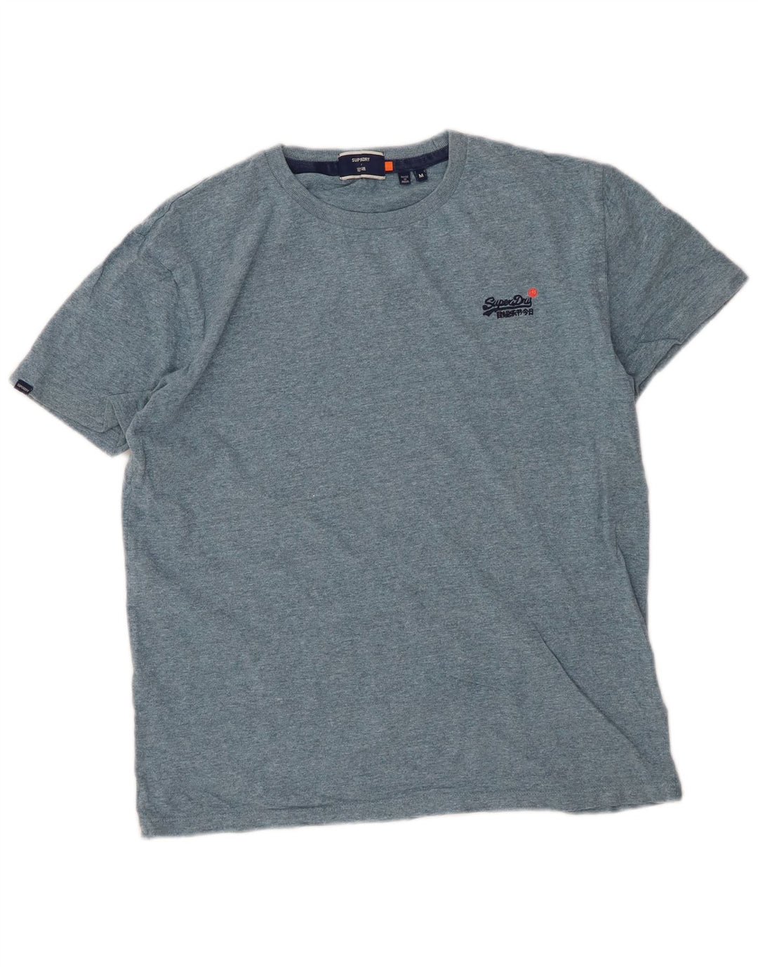 SUPERDRY Herre T-shirt Top Medium Blue Flecked Bomuld