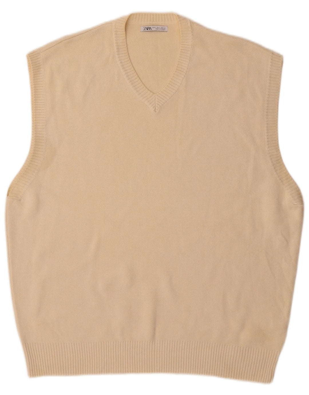Zara Herrevest Tank Top Stor Beige Bomuld