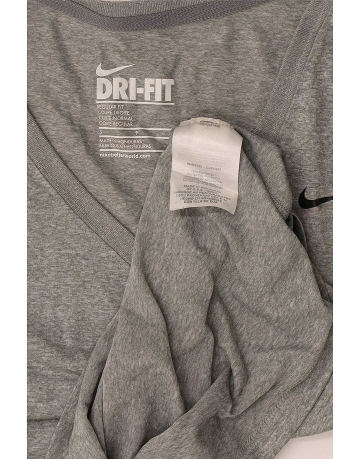 Nike T-Shirt Top UK 10 Small Grå Flecked Polyester