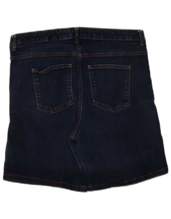 Marks & Spencer Dame denim Shorts UK 14 Large W34 Navy Blue Bomuld