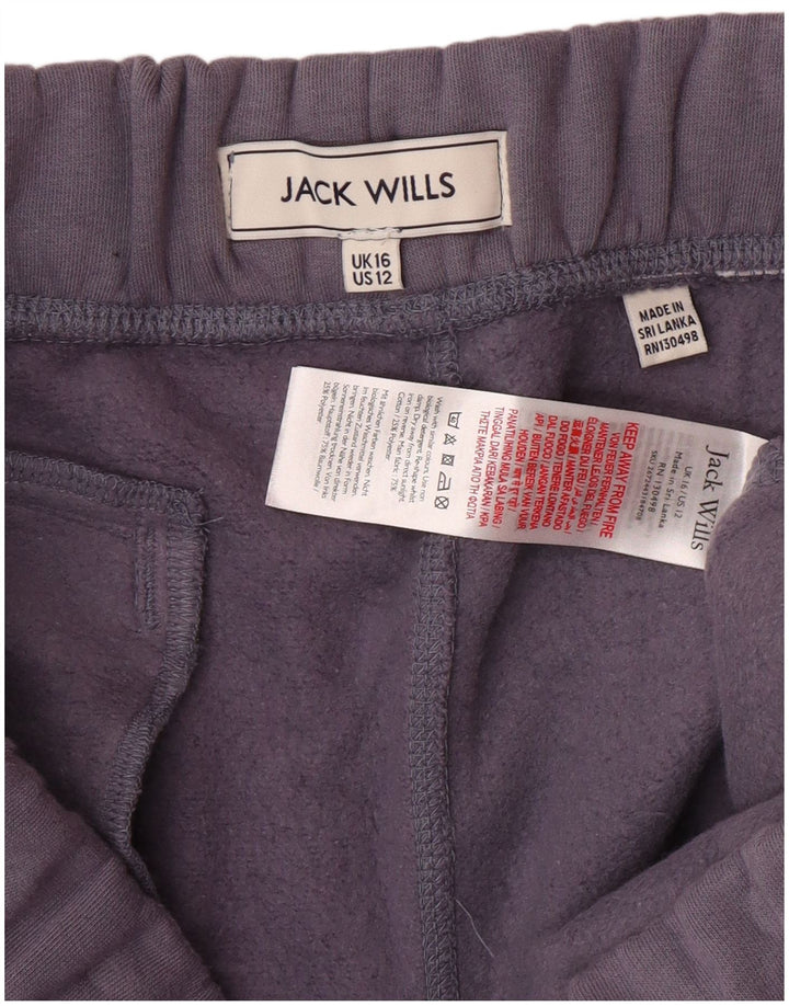 JACK WILLS Dame træningsdragt Bukser Joggers UK 16 Stor lilla bomuld