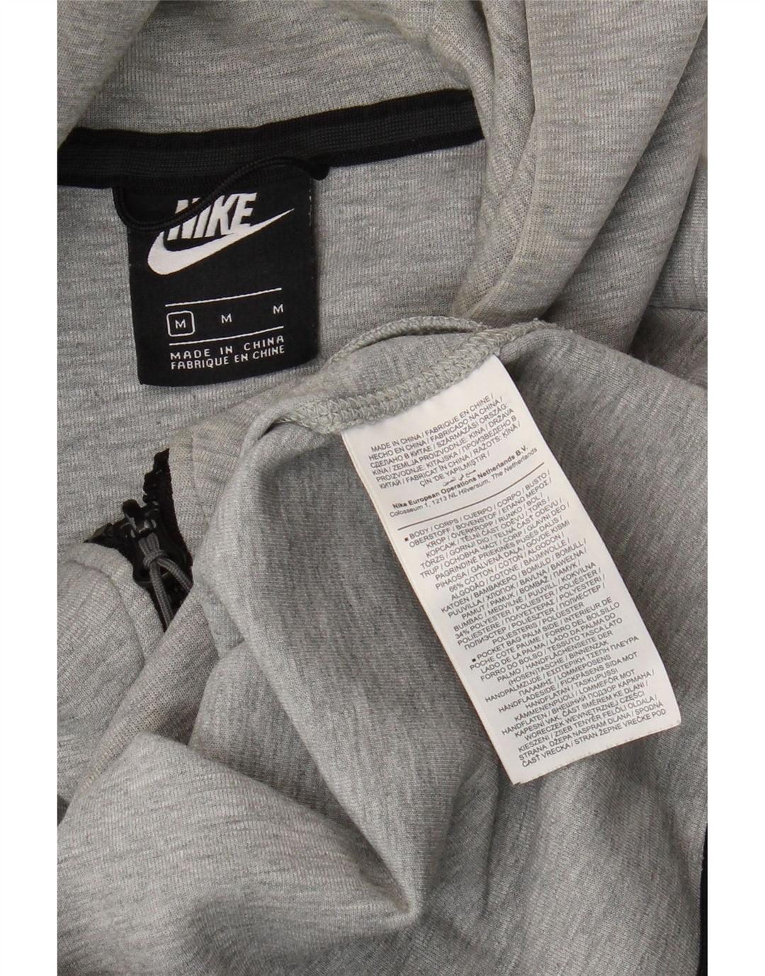 Nike hættetrøje med lynlås til mænd mellemgrå bomuld