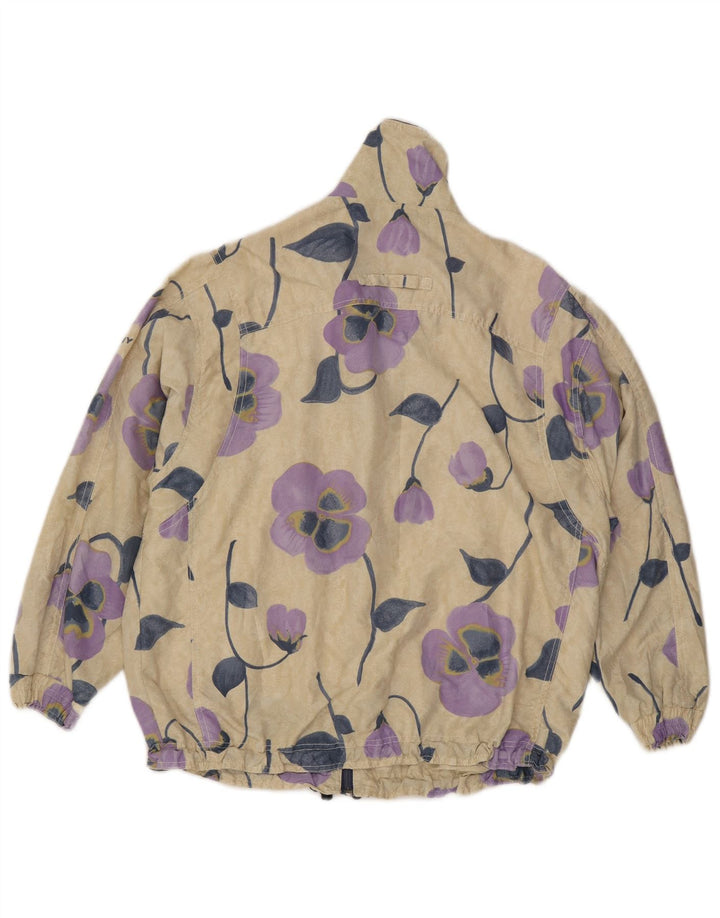 Silvy Womens Oversized træningsdragt Topjakke IT 42 Medium Beige Floral