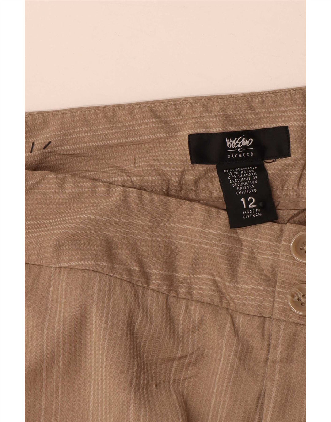 Mossimo Chino Shorts til kvinder US 12 Large W32 Beige Stribet Polyester