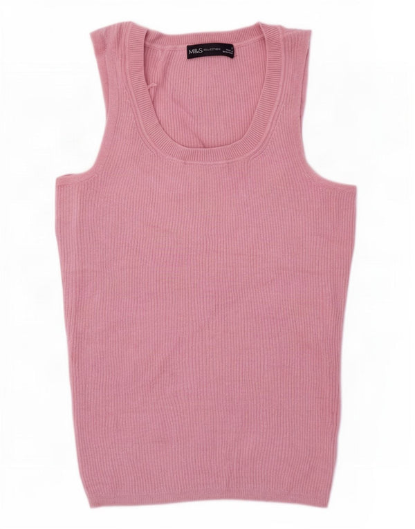 Marks & Spencer Damevest Top UK 8 Small Pink Viscose