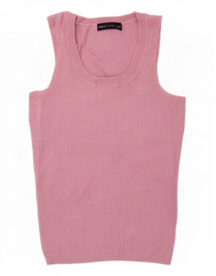 Marks & Spencer Damevest Top UK 8 Small Pink Viscose
