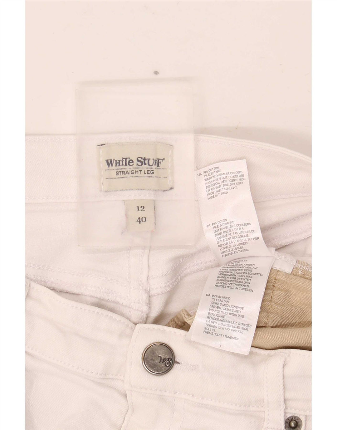 White Stuff Dame Straight Jeans UK 12 Medium W28 L28 Bomuld