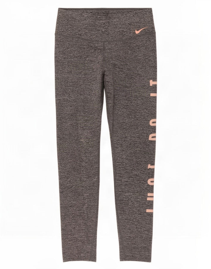 Nike Grafiske Leggings til kvinder UK 12 Medium Grey Flecked Polyester
