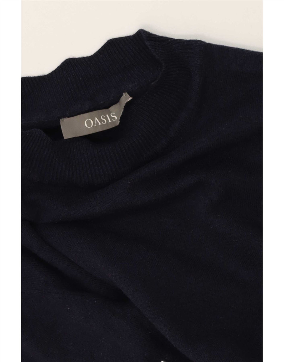 Oasis Dame Turtle Neck Jumper Sweater UK 10 Small Navy Blue