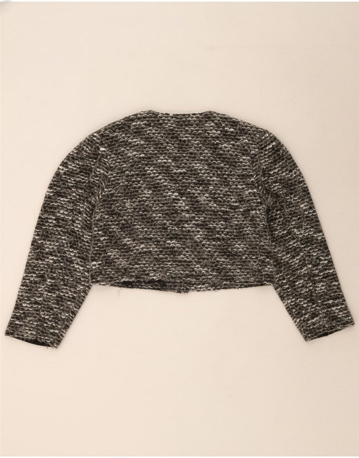 VINTAGE Womens Bolero Jacket UK 12 Medium Grey Flecked