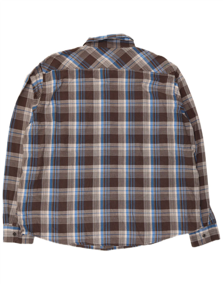Wrangler Mens Shirt 3XL Brown Check Cotton