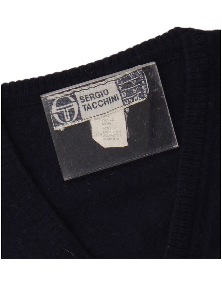 SERGIO TACCHINI Damevest Tank Top UK 14 Mellem marineblå stribet uld