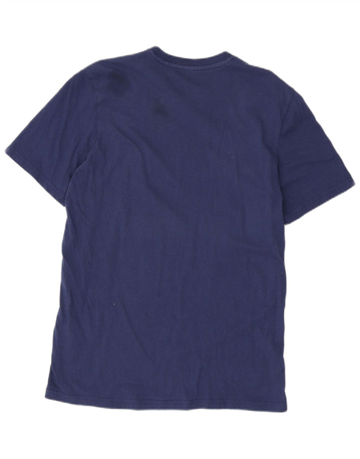 ADIDAS Herre T-Shirt Top Medium Marineblå Bomuld